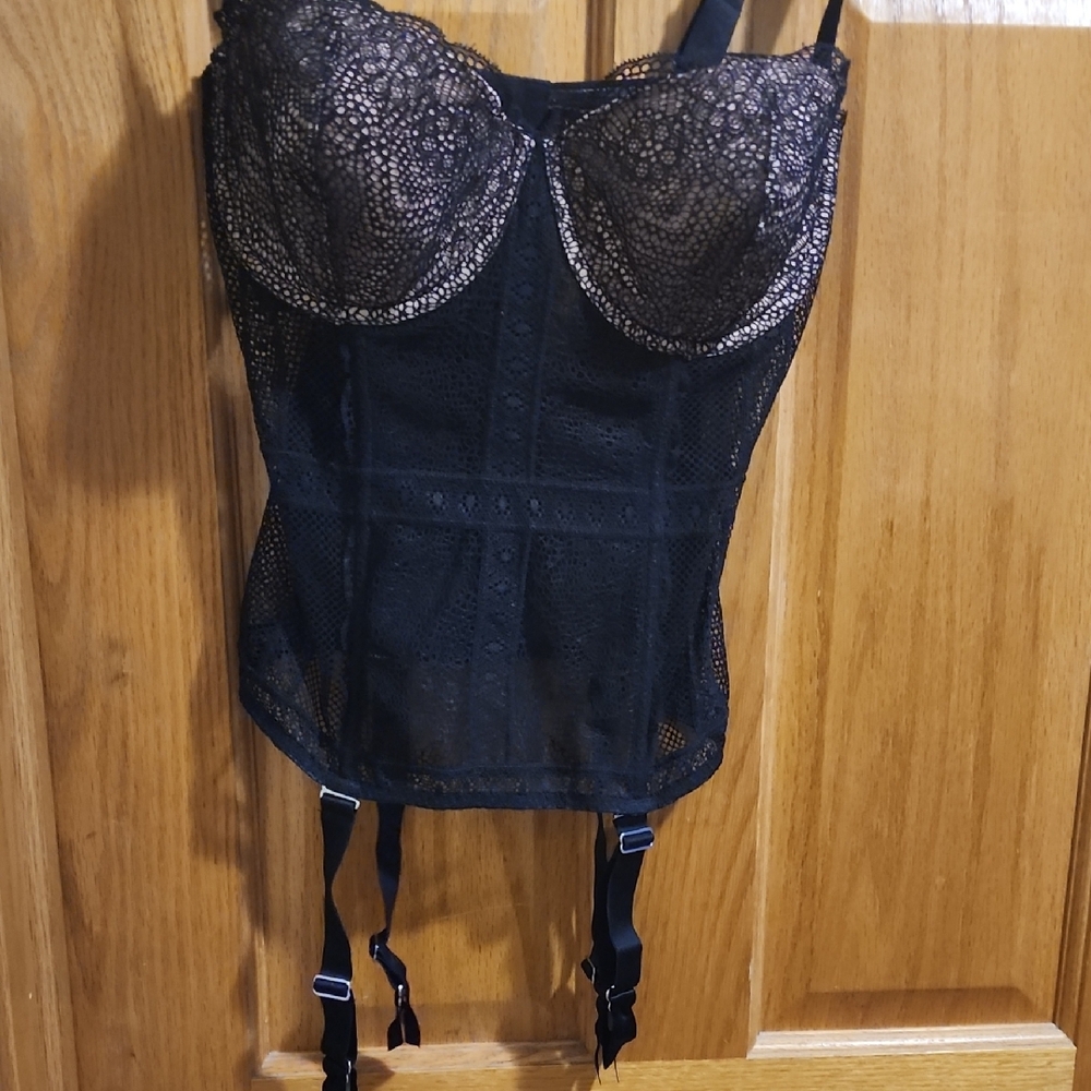 Black Lace Bustier with Garters
